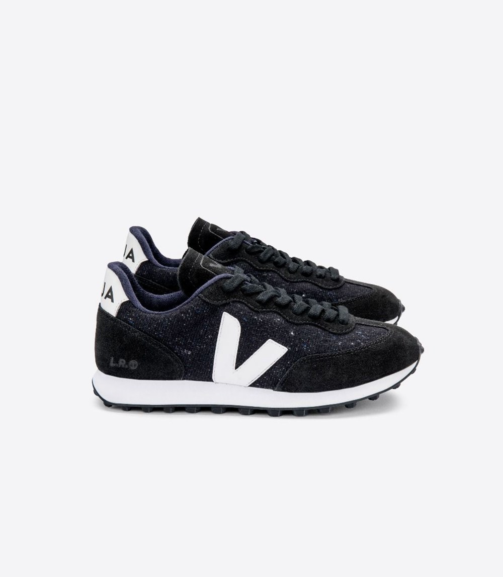 Tenis Veja Hombre - Rio Branco Flannel - Negros/Blancos - 725XMSURA